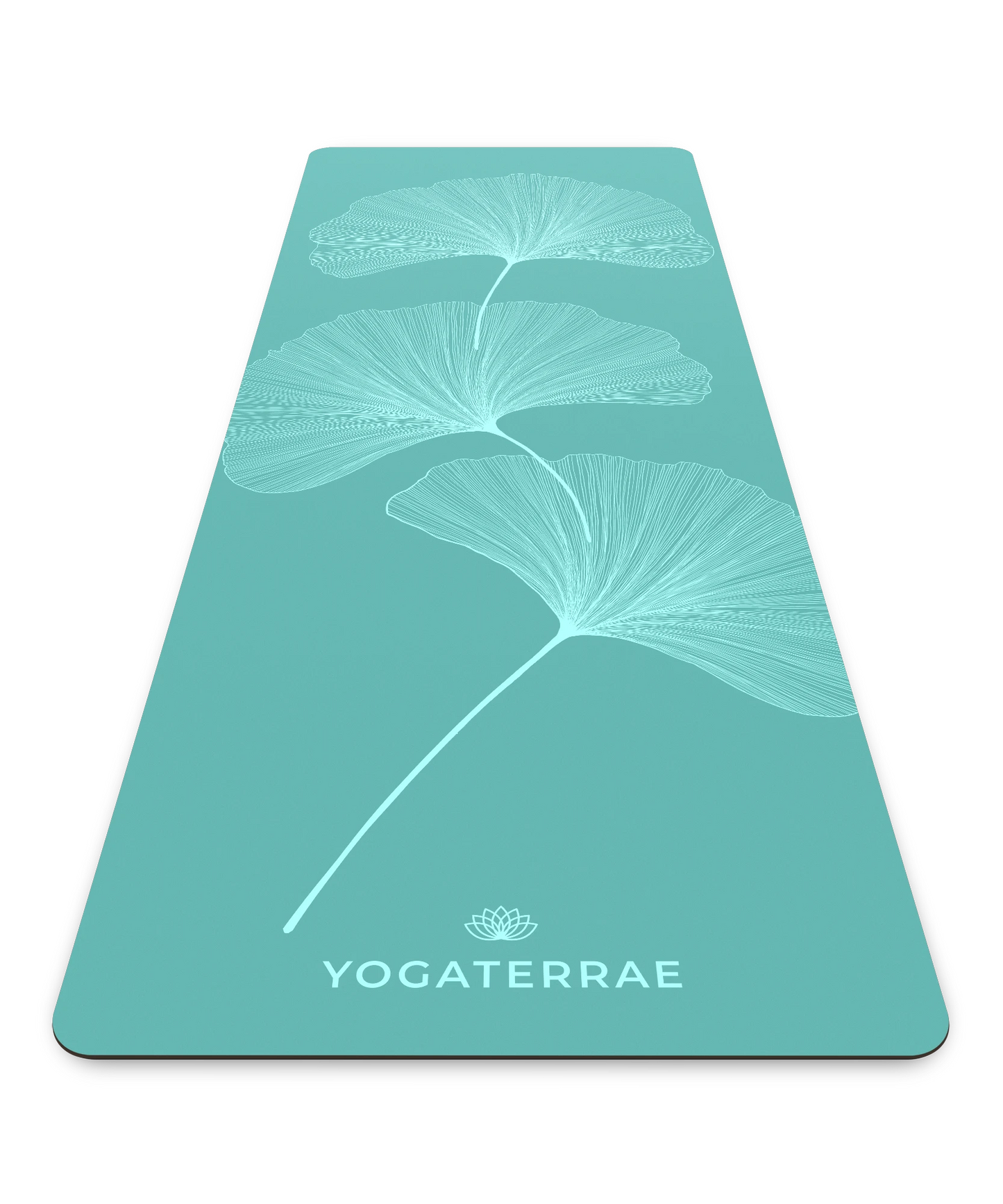 TAPIS DE YOGA GINKGOS VERT MENTHE LIGHT EN PU-CAOUTCHOUC NATUREL AVEC SAC