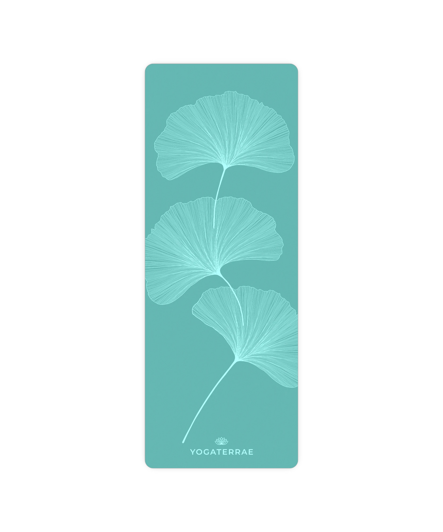 TAPIS DE YOGA GINKGOS VERT MENTHE LIGHT EN PU-CAOUTCHOUC NATUREL AVEC SAC
