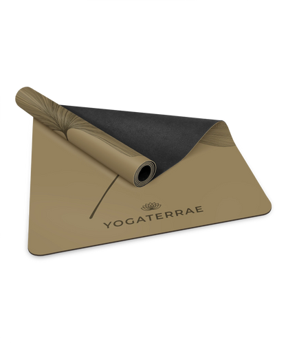 TAPIS DE YOGA GINKGOS BRONZE OLIVE DEEP EN PU-CAOUTCHOUC NATUREL AVEC SAC