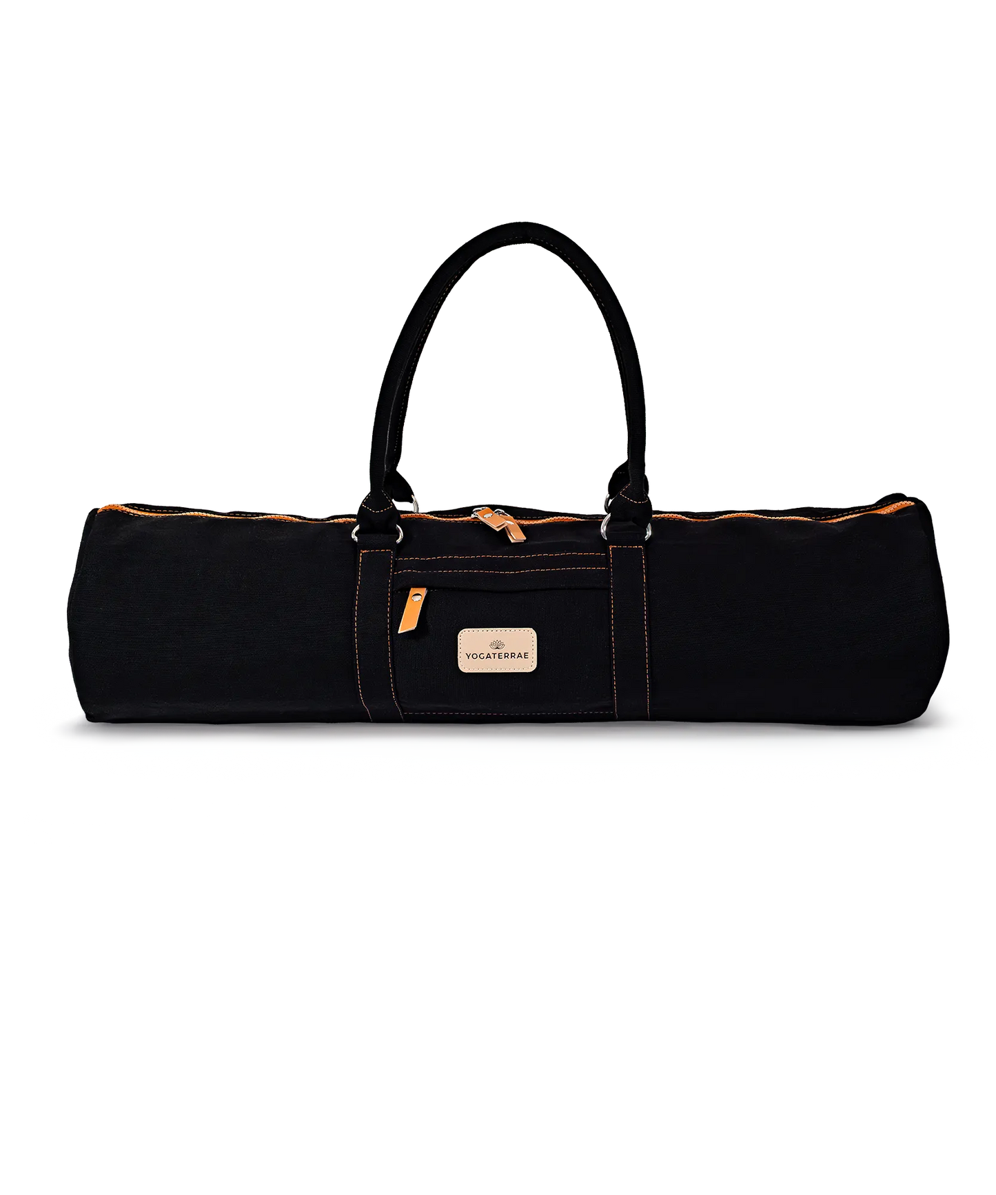 Sac pour tapis de yoga noir en toile coton canvas Yogaterrae : élégance lifestyle avec ses deux sangles chic.