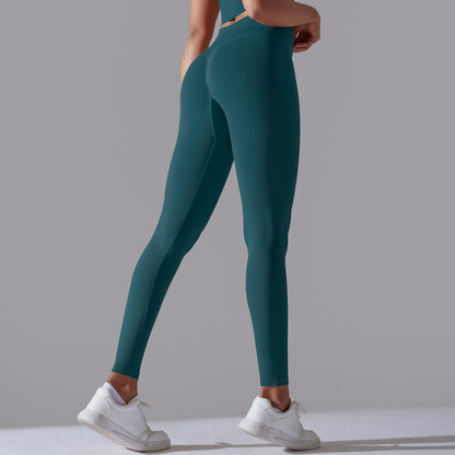 LEGGING FEMME BLEU ÉMERAUDE MAINTIEN ET CONFORT POUR YOGA-FITNESS-PILATES