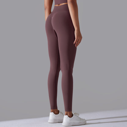 LEGGING FEMME PRUNE MAINTIEN ET CONFORT POUR YOGA-FITNESS-PILATES