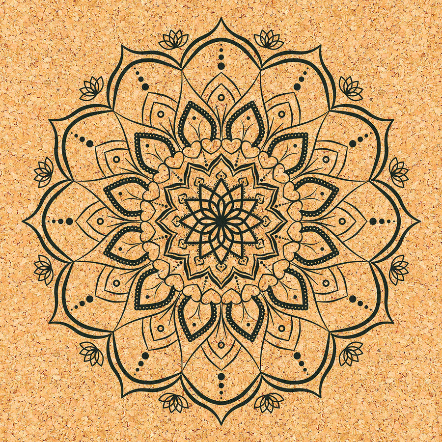 TAPIS DE YOGA LIÈGE & CAOUTCHOUC NATUREL ANTIDÉRAPANT MANDALA