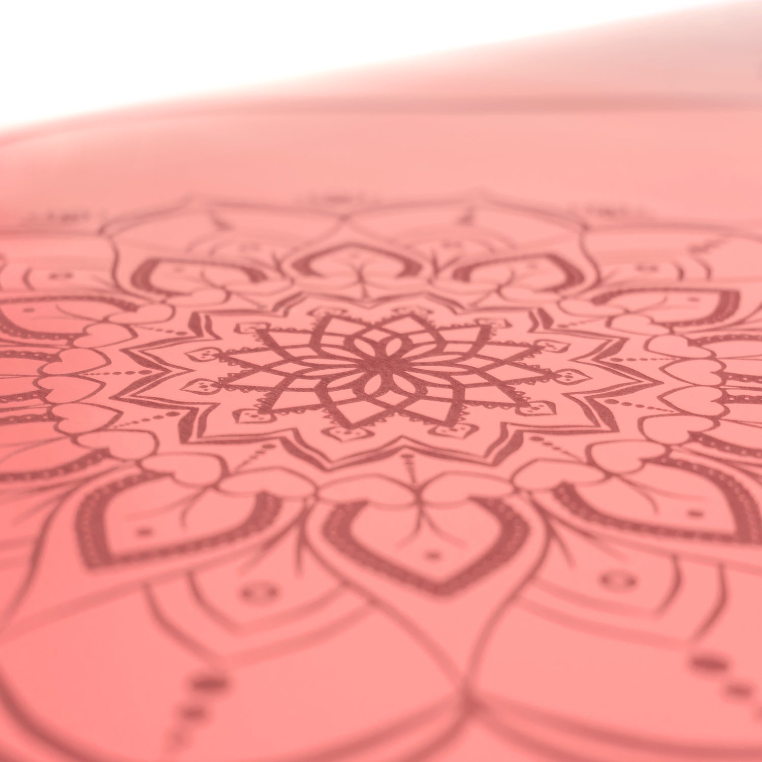Tapis de yoga caoutchouc naturel antidérapant écologique rose vintage avec alignement YOGATERRAE marque française