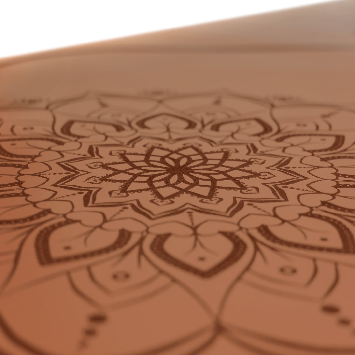 BRAUNE RUTSCHFESTE YOGAMATTE AUS PU-NATURGUMMI MANDALA