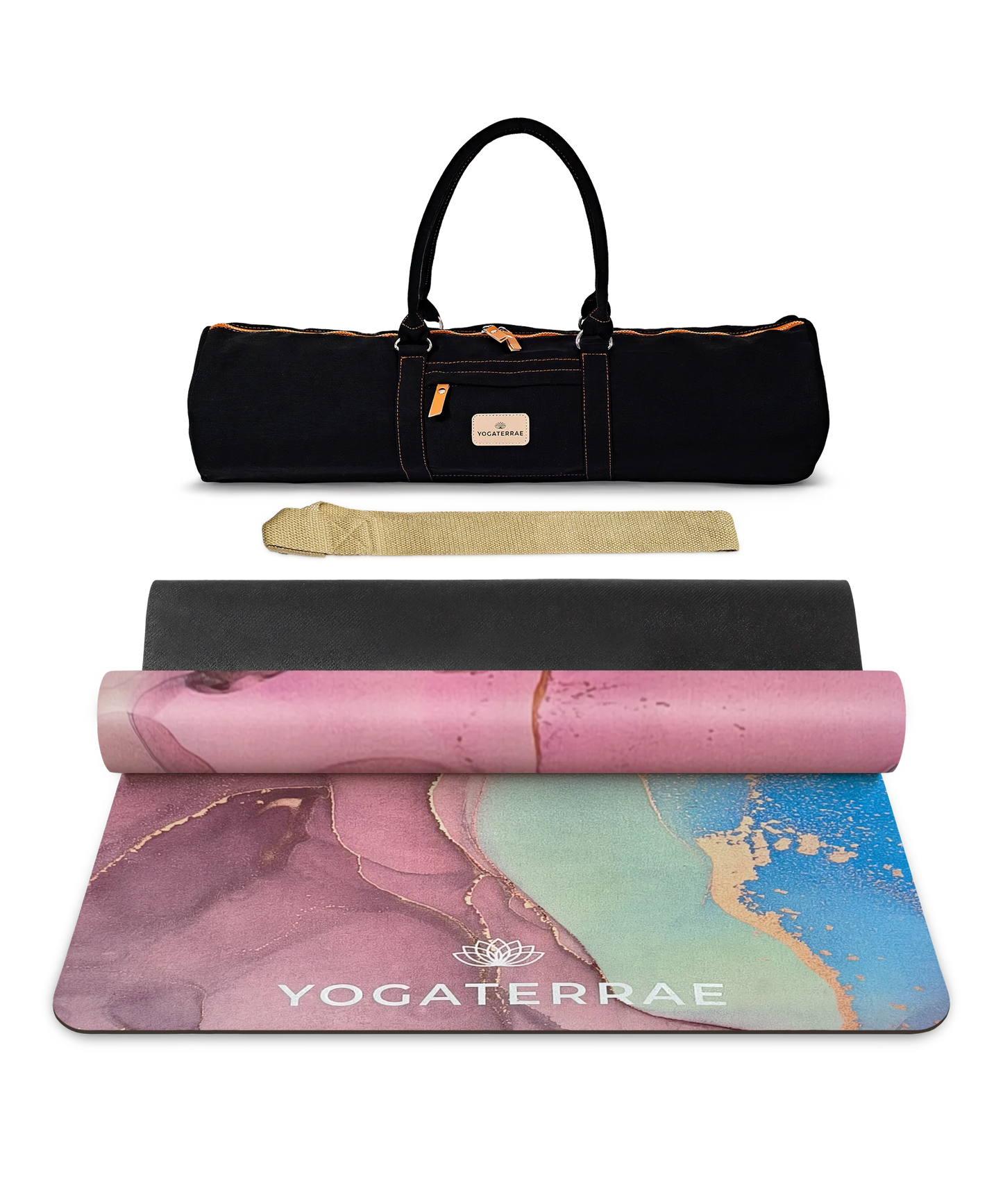 YOGAMATTE MIKROFASER VELOURSLEDER UND NATURKAUTSCHUK SVAPNAJAL KOMFORT MIT TASCHE
