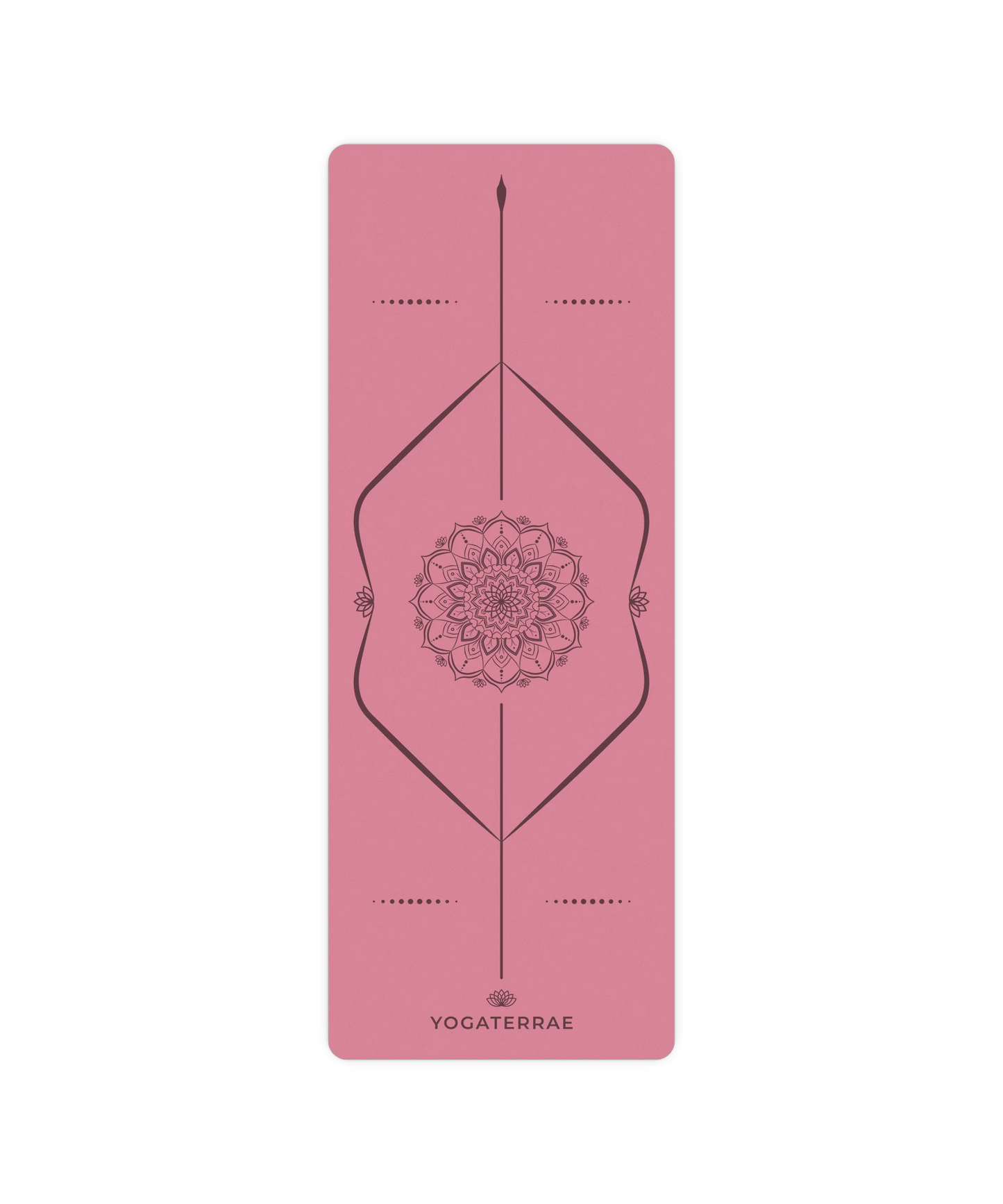 BORDEAUXROTE MANDALA-YOGAMATTE AUS NATURKAUTSCHUK MIT TASCHE