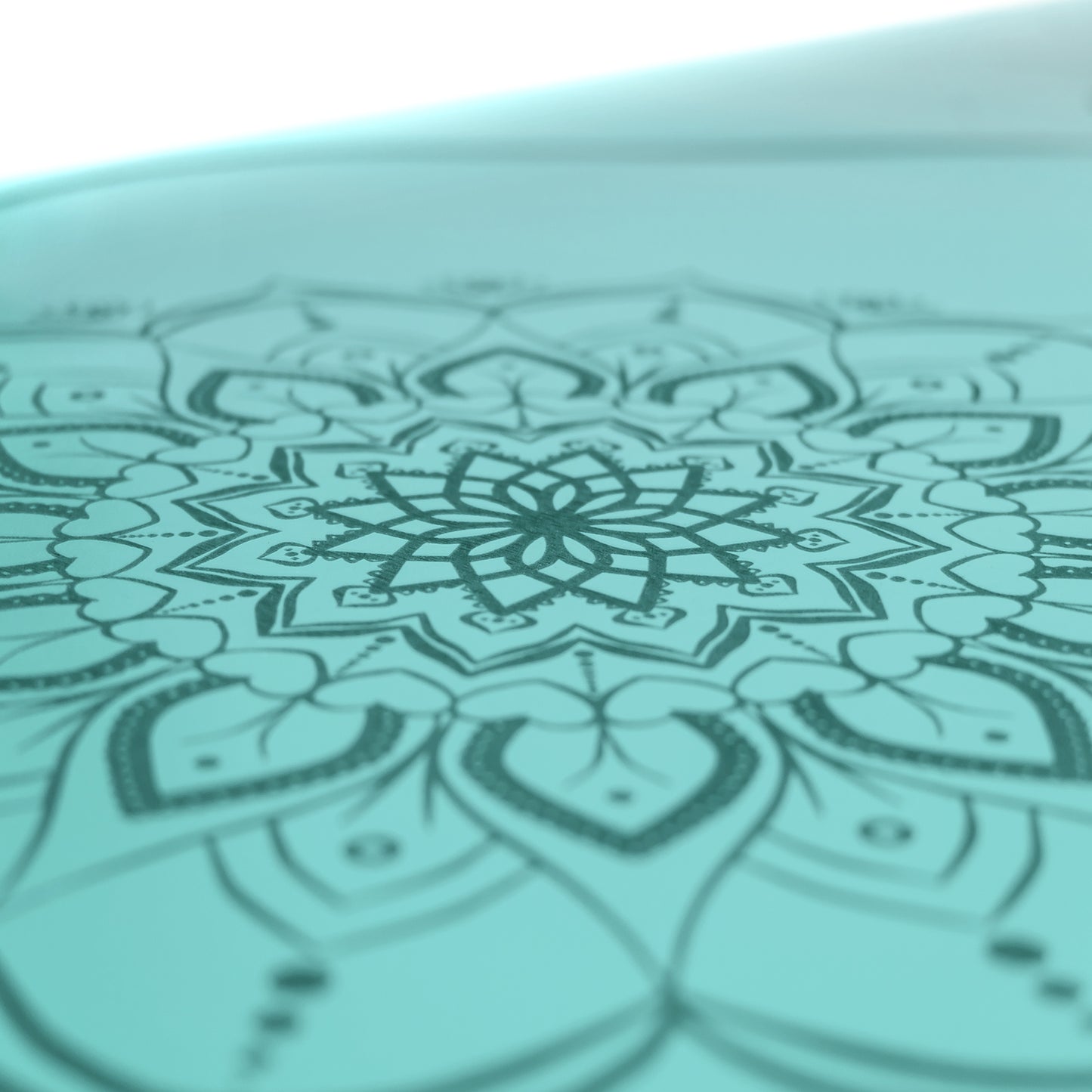 RUTSCHFESTE YOGAMATTE MINTGRÜN AUS PU-NATURKAUTSCHUK MANDALA