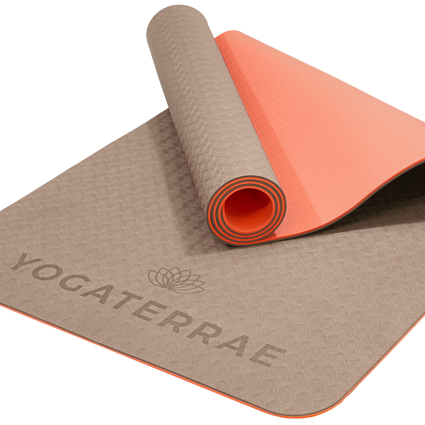 YOGA MAT TPE NON-SLIP BEIGE CORAL WITH BAG