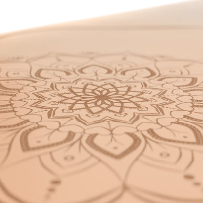 BEIGE MANDALA YOGA MAT IN NATURAL PU-RUBBER WITH BAG