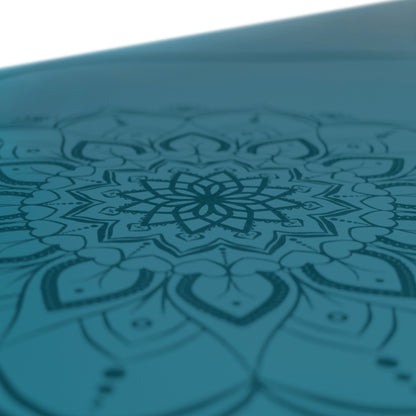 OCEAN BLUE MANDALA YOGA MAT IN NATURAL PU-RUBBER WITH BAG