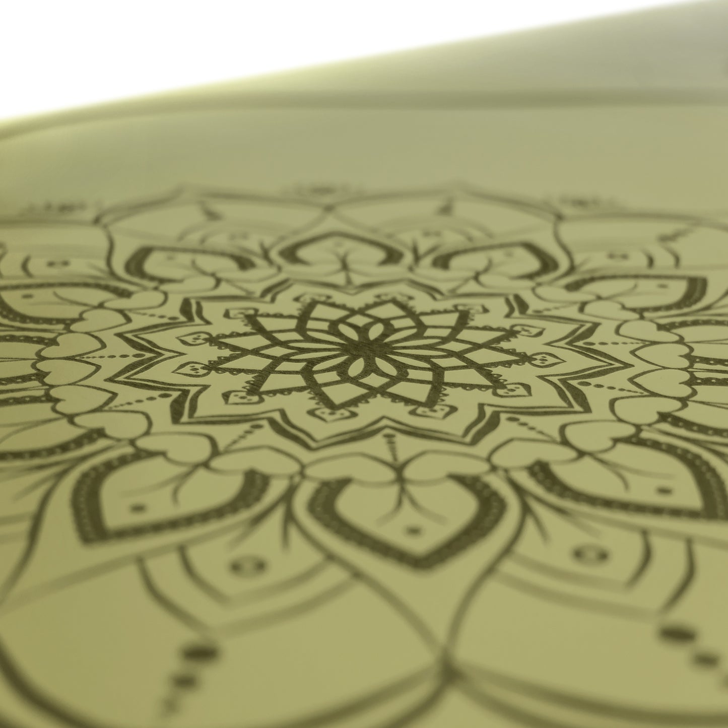 KHAKI GREEN MANDALA YOGA MAT IN NATURAL PU-RUBBER WITH BAG