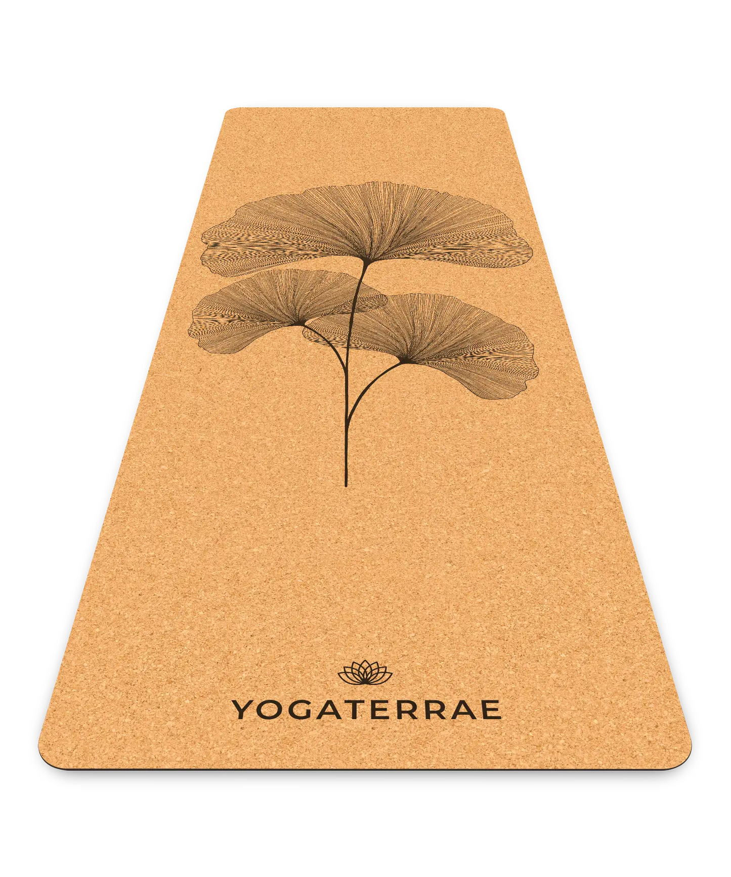 YOGA MAT CORK & NATURAL RUBBER NON-SLIP GINKGOS BILOBA