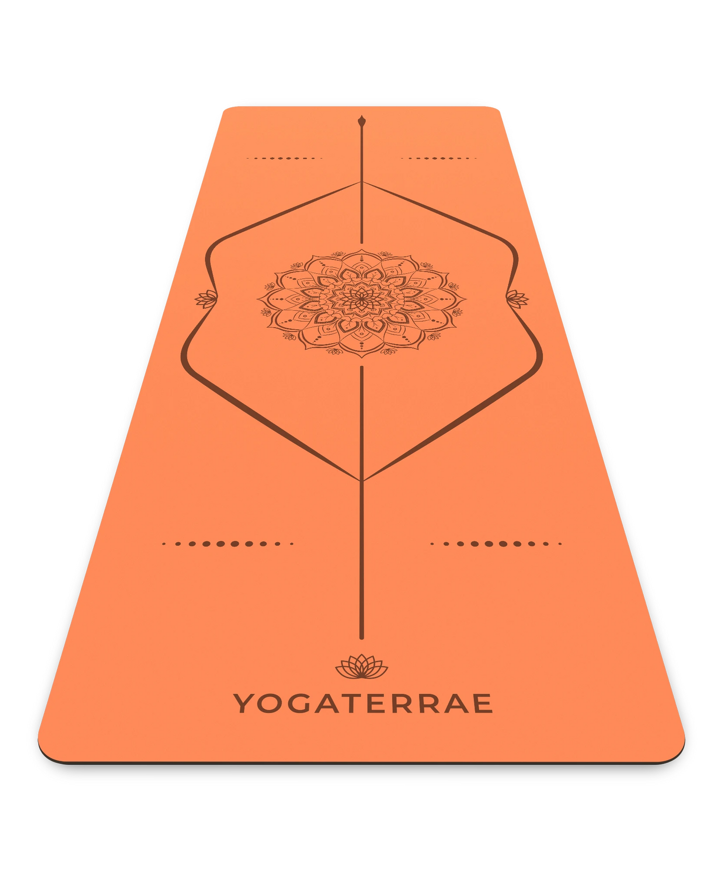 NON-SLIP ORANGE YOGA MAT IN NATURAL PU-RUBBER MANDALA