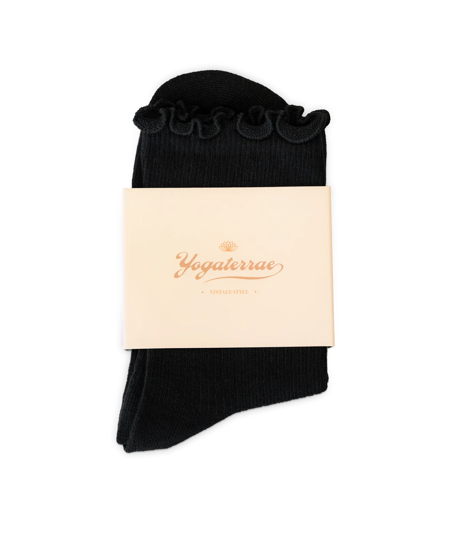 WOMEN'S SOCKS WITH WAVY EDGES, BLACK