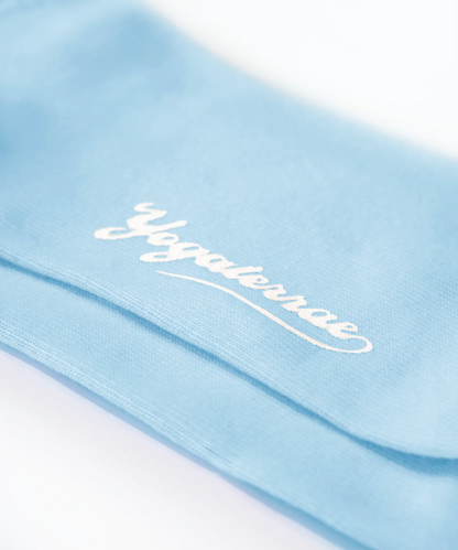 WOMEN'S SOCKS WITH WAVY EDGES, SKY BLUE