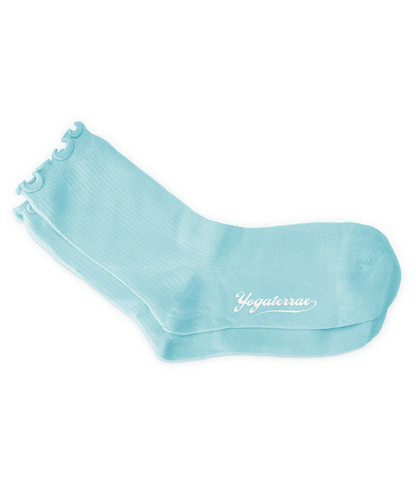 WOMEN'S SOCKS WITH WAVY EDGES, TURQUOISE