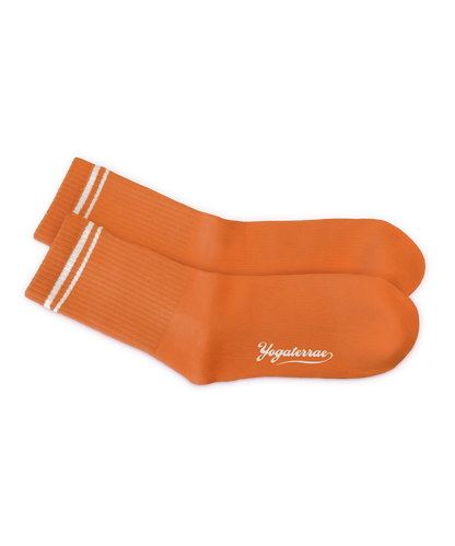 Women's Contrasting Stripe Socks, Terracotta