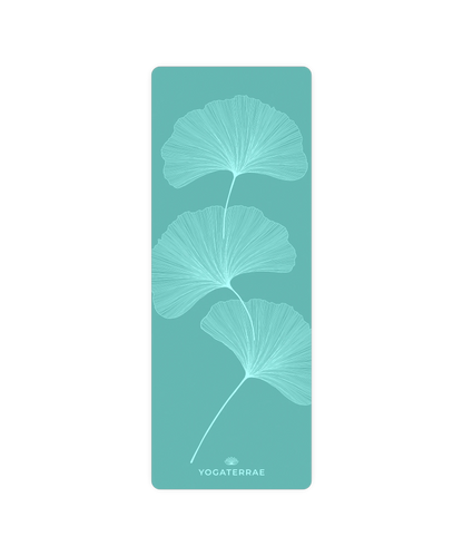 ANTI-SLIP YOGA MAT MINT GREEN NATURAL PU-RUBBER GINKGOS LIGHT