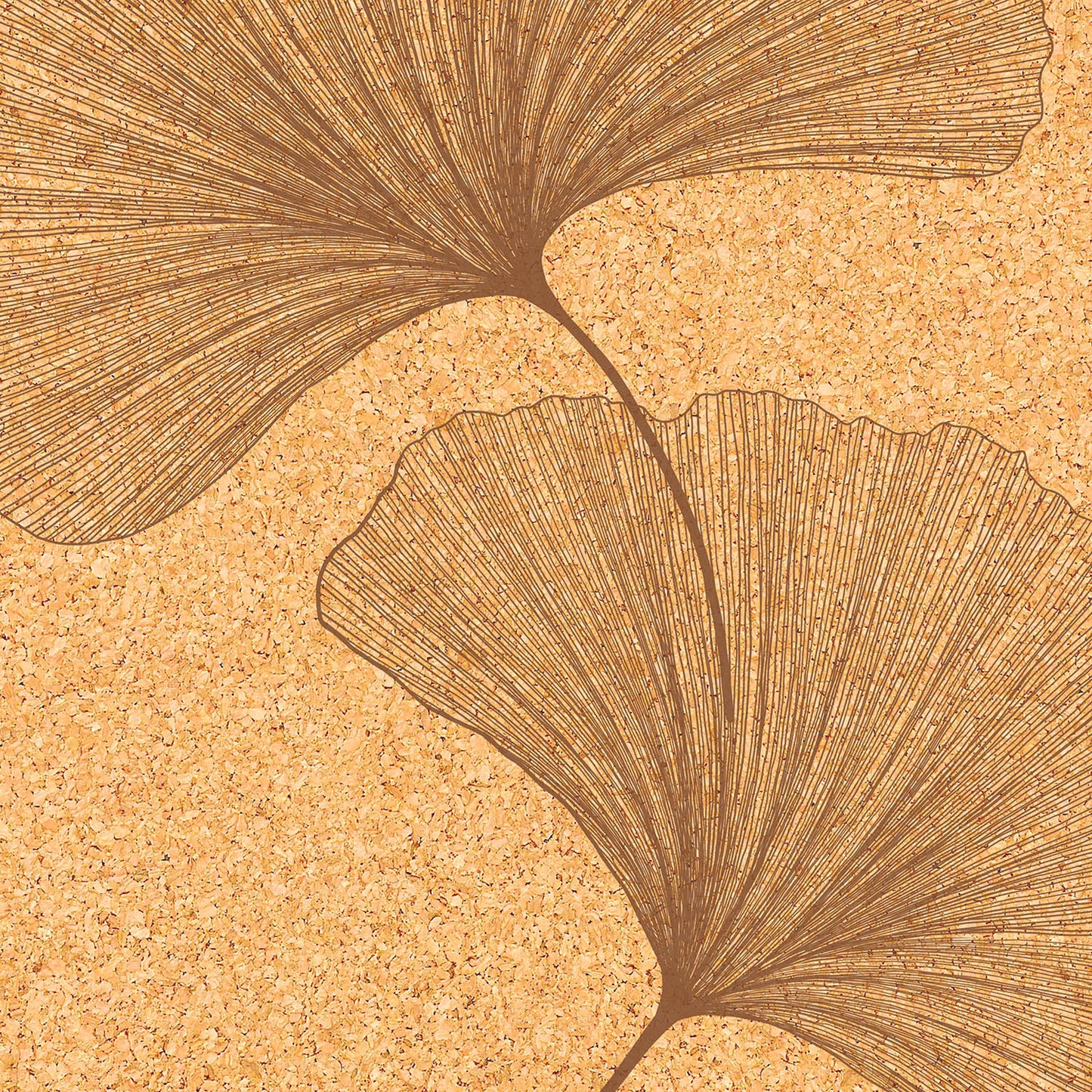 REDONDA ANTIDESLIZANTE DE CORCHO ESTERA DE YOGA GINKGOS YIN YANG MARRÓN