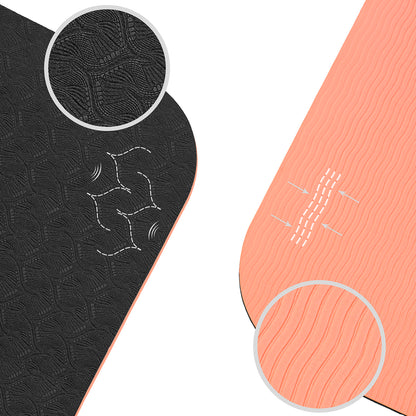 TPE ANTIDESLIZANTE ESTERA DE YOGA NEGRO CORAL CON BOLSA