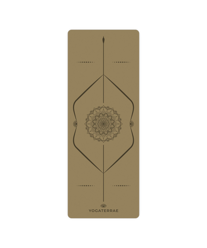 ESTERILLA DE YOGA MANDALA BRONCE OLIVA CAUCHO NATURAL CON BOLSA