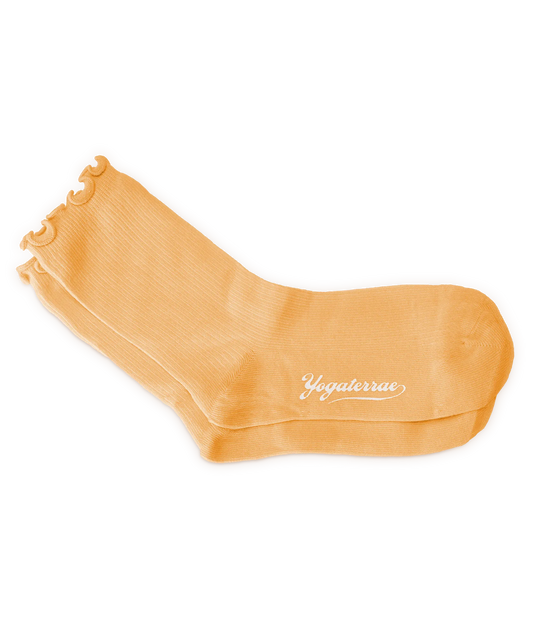 Calcetines con volantes de fantasía para mujer, color naranja