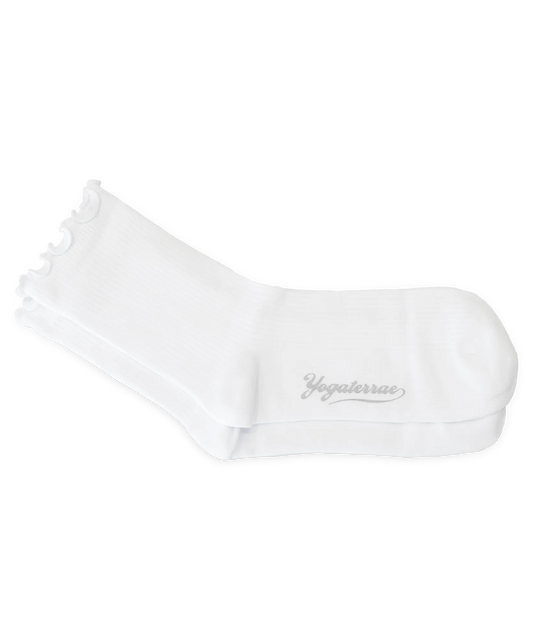 Calcetines blancos con volantes para mujer