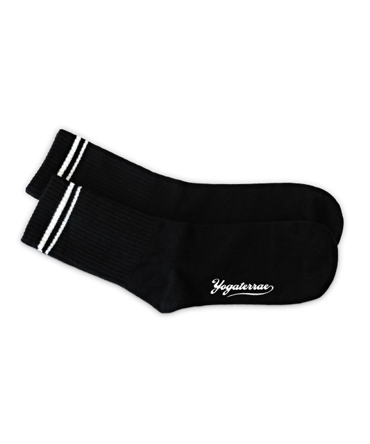 Calcetines de rayas para mujer, look deportivo chic y suavidad para uso diario NEGRO