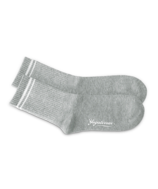 Calcetines de rayas para mujer, look deportivo chic y suavidad para el día a día GRIS JASPEADO