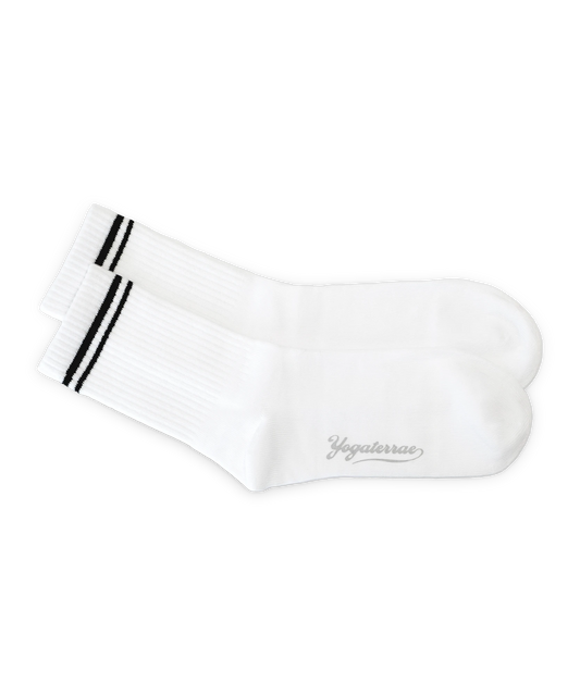 Calcetines de rayas para mujer, look deportivo chic y suavidad para el día a día BLANCO