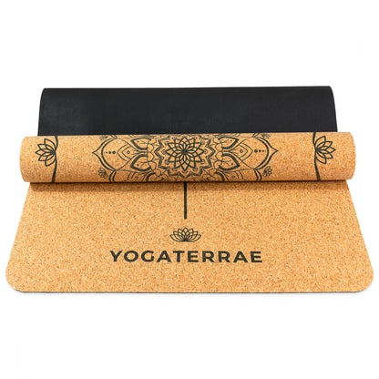 ESTERILLA DE YOGA MANDALA DE CORCHO NATURAL Y CAUCHO (OFERTA RENOVADA)