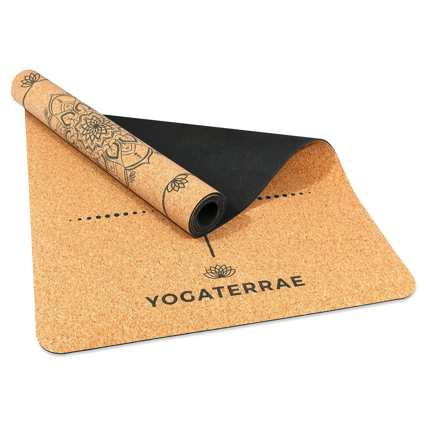 ESTERILLA DE YOGA MANDALA DE CORCHO NATURAL Y CAUCHO (OFERTA RENOVADA)