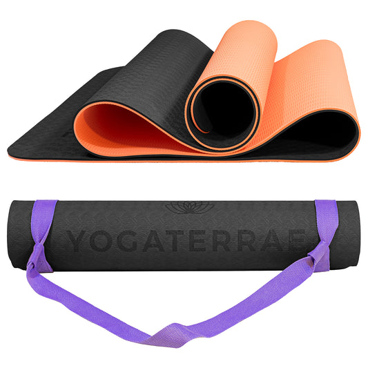 TAPPETINO YOGA ANTISCIVOLO TPE NERO CORALLO