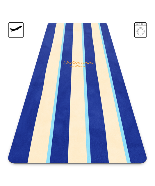 TAPPETO YOGA DA VIAGGIO IN MICROFIBRA ANTISCIVOLO 1MM SANTORINI – MEDITERRANEA