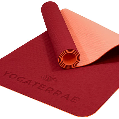 TAPPETINO YOGA TPE ANTISCIVOLO BORDEAUX CORALLO