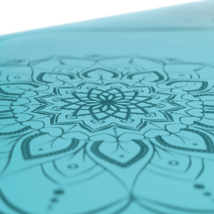 TAPPETINO YOGA ANTISCIVOLO AZZURRO IN GOMMA NATURALE MANDALA