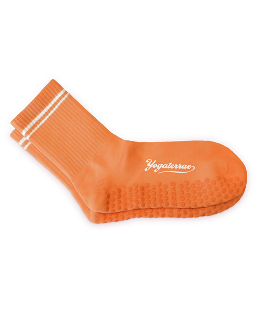 Calzini antiscivolo da donna con strisce a contrasto, beige